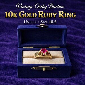 10k gold ruby ring made by ostby barton jewelry company. Size 10.5
